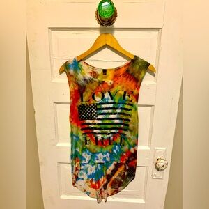 Tie Dye American Flag Tank Top